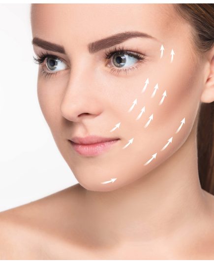 The young female with clean fresh skin, antiaging and lifting concept